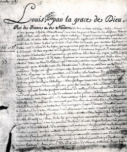 Édit de tolérance (1787), signé par Louis XVI, accordant l'état civil aux non catholiques