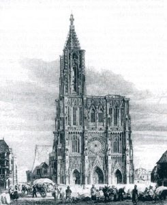 Cathédrale de Strasbourg en 1822 (dessin de Rouargue)