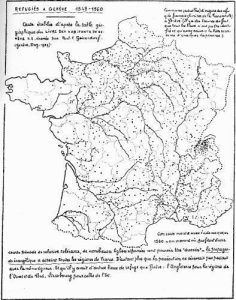 Lieux d'origine des réfugiés français reçus habitants de Genève de 1549 à 1560