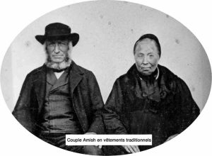 Couple amish, portrait daguerréotype du milieu du XIXe siècle