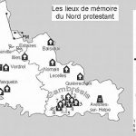 Carte des lieux de mémoire protestant dans le Nord