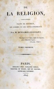 De la religion de Benjamin Constant de Rebecque (1767-1830)