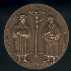 Médaille Confession d'Augsbourg Revers : Luther et Melanchton