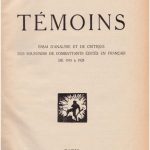 Couverture de « Témoins » par Jean Norton Cru (1929)